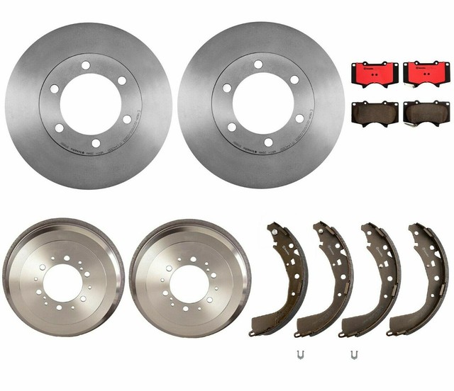 Brembo Brake Kit Front Disc Rotors Ceramic Pads and Rear Drums Shoes