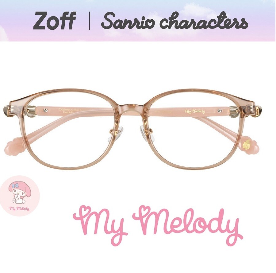 Sunnysmileページ Sanrio x Zoff Glasses Frames MY MELODY Model Brown clear