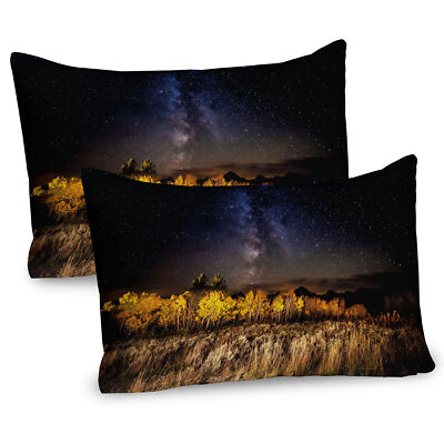 Milchstraße Espen und Tetons 2 Teiliges Kissenbezugs Set 40x80cm
