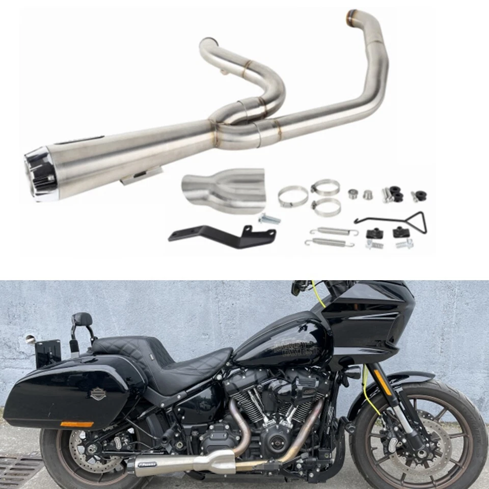 Sistemas de silenciador de escape 2 en 1 para Harley Street Bob FXBBS 114 FXBB 2018-2024 Foto 2 de 4