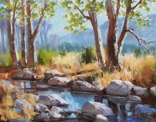 TOM HAAS painting 'San Pedro Afternoon' oil 11x14 Arizona San Pedro River Valley