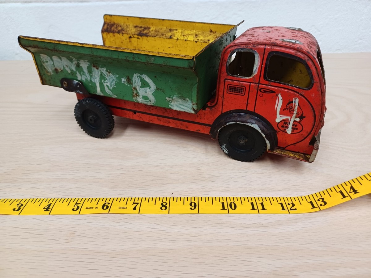 Vintage White 3000 Tin Dump Truck By Wolverine Toy Company
