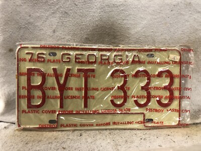 Vintage 1976 Georgia License Plate (In Wrapper) | eBay
