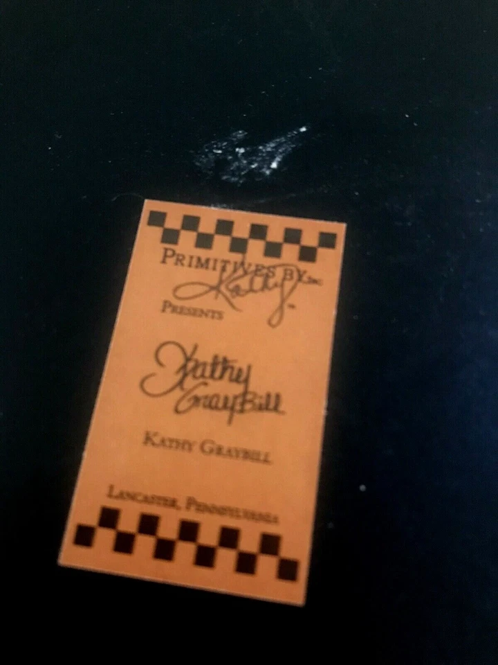 Boho Hand Painted Black Wood Mirror Primitives Kathy Graybill 11.25" x 9.25"  - Image 4 of 4