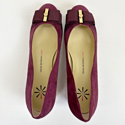 Isaac Mizrahi Live! KARLA2 Dark Red Suede Women's Shoes Size 9M New In Box - Picture 6 of 12