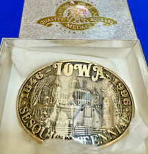 State of Iowa Sesquicentennial 1846-1946 Commemorative ADM Belt Buckle