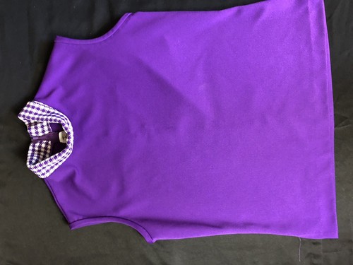 Vtg 70s Hamilton 8 Dallas Purple Tunic Sz XL Top Shirt Zip Back Mock Neck - Picture 3 of 10
