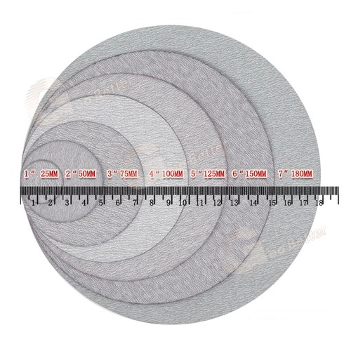 1"-7" Dry Sandpaper Sheet White Flocked Discs Polishing Sandpaper 60 - 1200 Grit - Picture 2 of 9