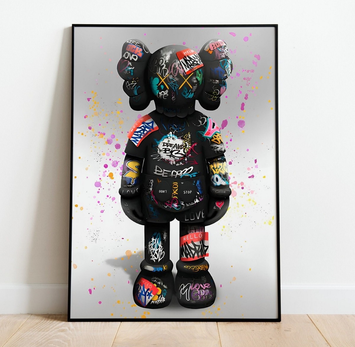 Set of 3 Graffiti Kaws Art pieces canvas wall art home decor | eBay