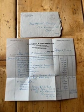 1924 Finnigan Brothers Funeral Directors Bill Letterhead Bangor Maine Crowley