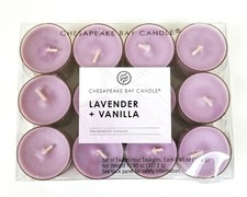 NEW CHESAPEAKE BAY LAVENDER+VANILLA SET OF 24 PC TWENTY FOUR TEALIGHTS CANDLES