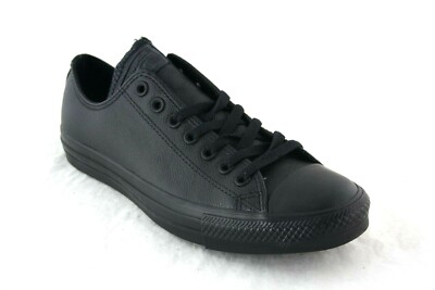 CONVERSE ALL STAR CHUCK TAYLOR OX 135253C ALL BLACK LEATHER UNISEX