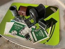 Exakta Accessories: WLV w/Leather Case; Extension tubes, rare Bellows, Manuals