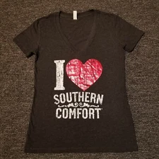 Southern Comfort Shirt Womens Medium Gray I Love Heart Soco Bella Brand Top