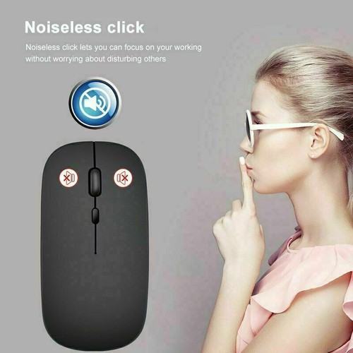 Optical Wireless Bluetooth 5.1 Slim Rechargeable Mouse for Laptop, Mac,iPad - Picture 2 of 7