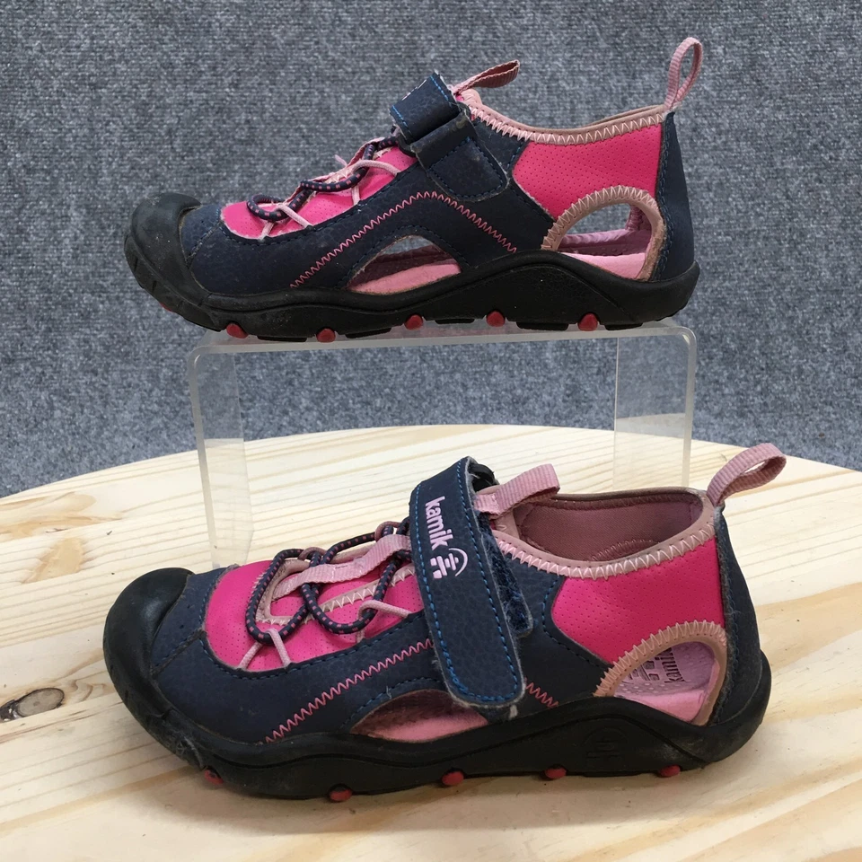 Kamik Sandals Kids 13 Girls Electro 2 Sporty Closed Toe Fisherman Blue Pink - Image 2 of 4