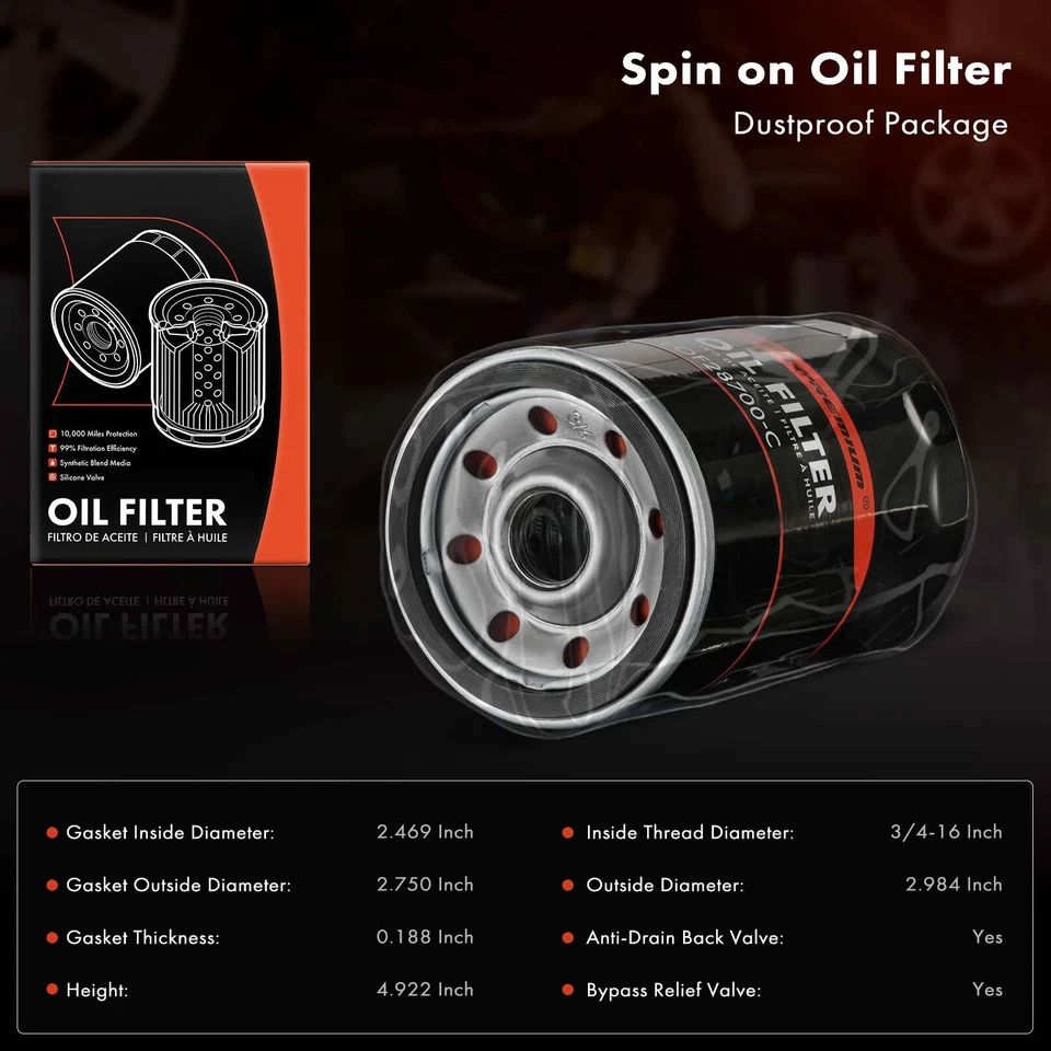 Filtro de aceite de motor 2 piezas para Audi A4 A6 TT Quattro BMW 325i 525i VW Golf Jetta 10K Foto 2 de 4