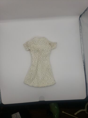 Vintage Barbie White Knit Dress 1970s