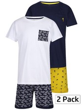 BOYS 2 PACK SHORT PYJAMAS EX STORE NIGHT WEAR SHORT PJ SET 7-16 YEARS BNWT