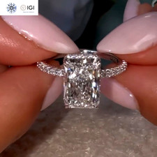 2.30Ct Radiant Cut F VS1 IGI Lab Grown Diamond Engagement Ring In 14K White Gold
