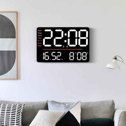 Orologio da parete digitale con ampio display rettangolare con data per - Foto 4 di 8