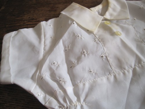 1950’s Baby Boy White Christening Outfit-ROMPER/VEST/LINED COAT EMBROIDERED - Picture 4 of 7