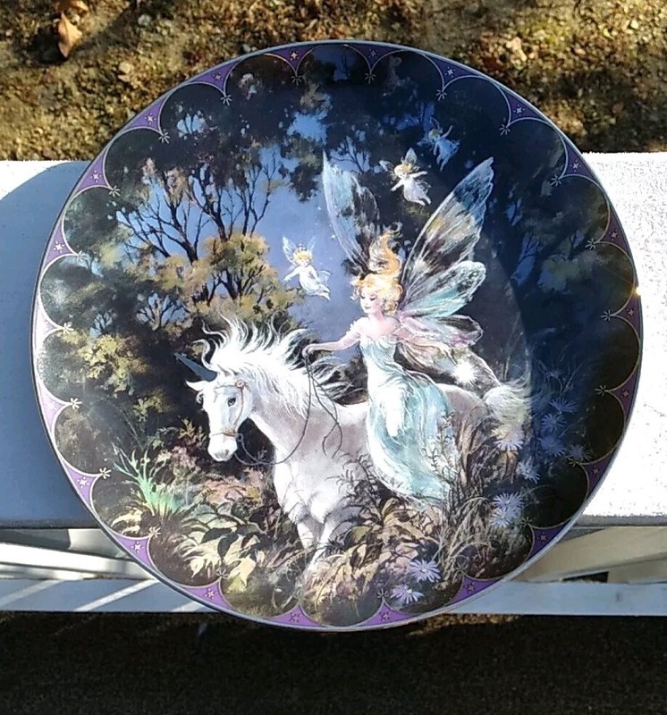 Mimi Jobe FOREST ENCHANTMENT  Unicorn Fairy Collector Plate Fairyland 3RD PLATE 