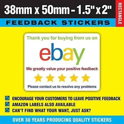 PRICE STICKERS Ebay Thanks For Buying From Us Stickers - Stickers 38 x 50mm (1.5 x 2 Inches)