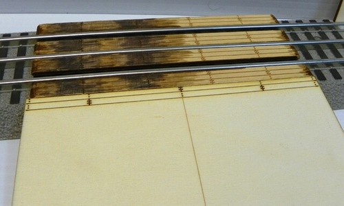 Railroad Crossing for Lionel O 3-rail Straight FasTrack system, engraved wood. - Picture 5 of 9