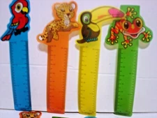 RULER BOOKMARKS 5 1/4 LOT OF 48 CARNIVALS, PARTIES TOY, FAVOR RAINFOREST FRIENDS