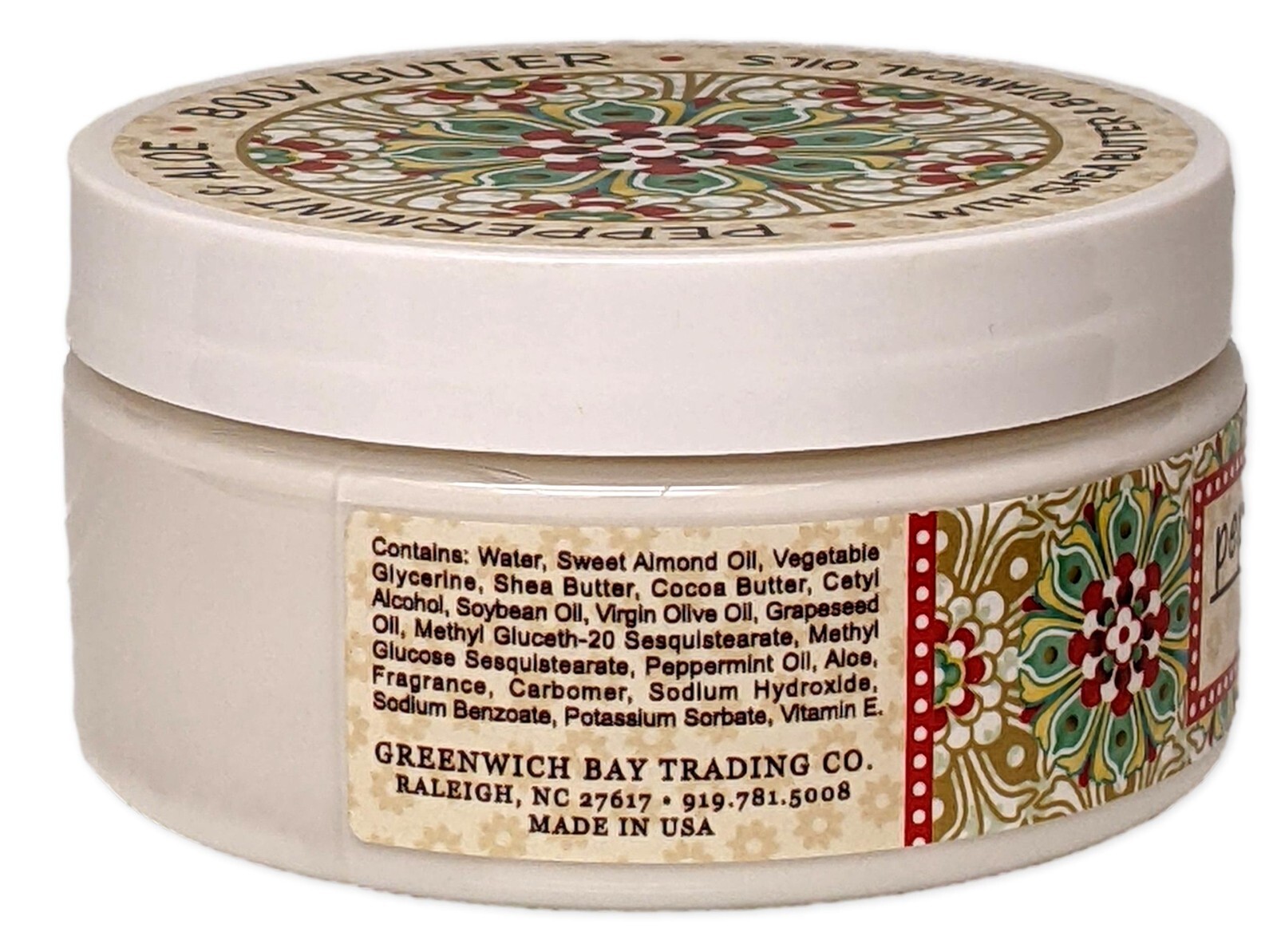 Greenwich Bay PEPPERMINT & ALOE Garden Body Butter with Shea Butter, 8 oz.