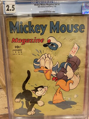 Mickey Mouse Magazine Vol 4 No 4 Cgc 2.5 Comic Graded Donald Duck 
