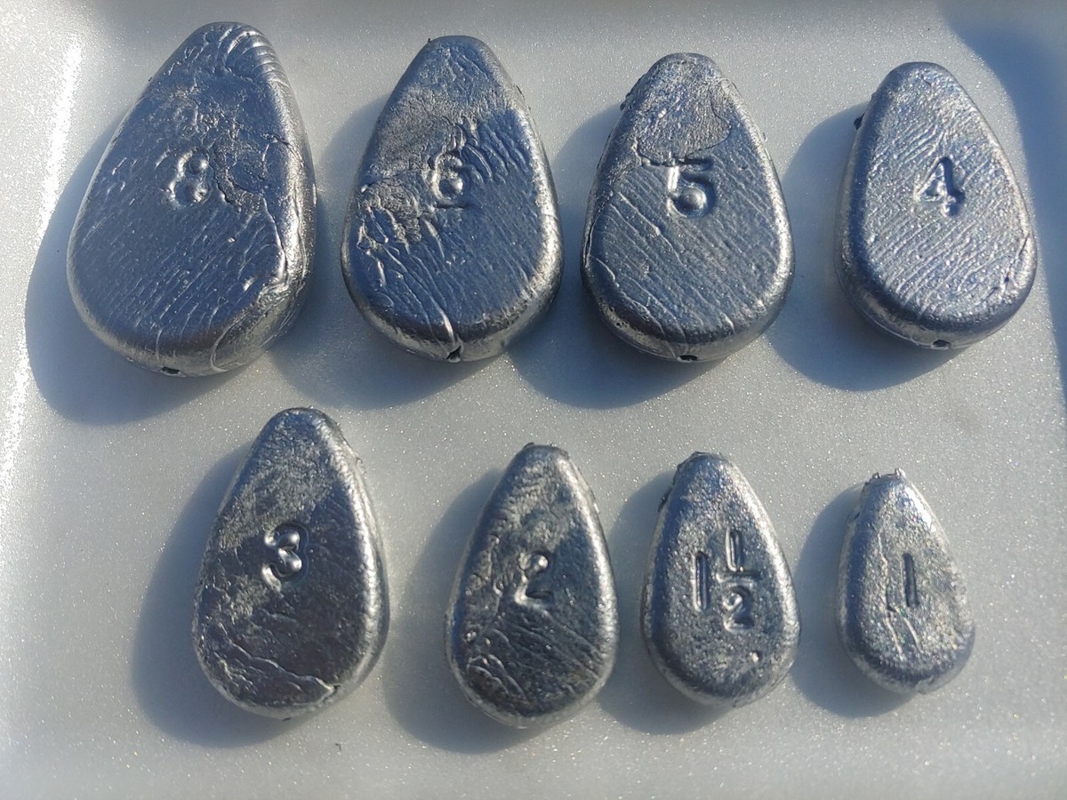 1-1/2 oz Flat No-Roll River fishing sinkers 100 pack