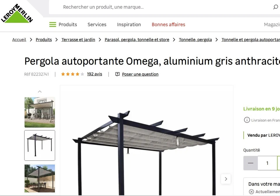 Roulette PERGOLA Niagara/Omega LEROY Merlin /Blooma Clip CASOTRAMA  garantie 1an - Photo 4/4