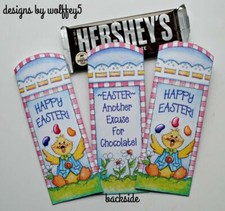 EASTER CANDY BAR HOLDERS Premade paper piecing scrapbook diecut piece page 3D