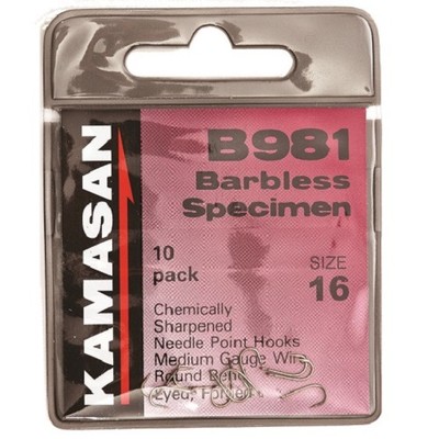 Kamasan B981 Bait Hooks 10 Straight Eye Bronze Finish Barbless *Neu 2026 LAGERWARE*