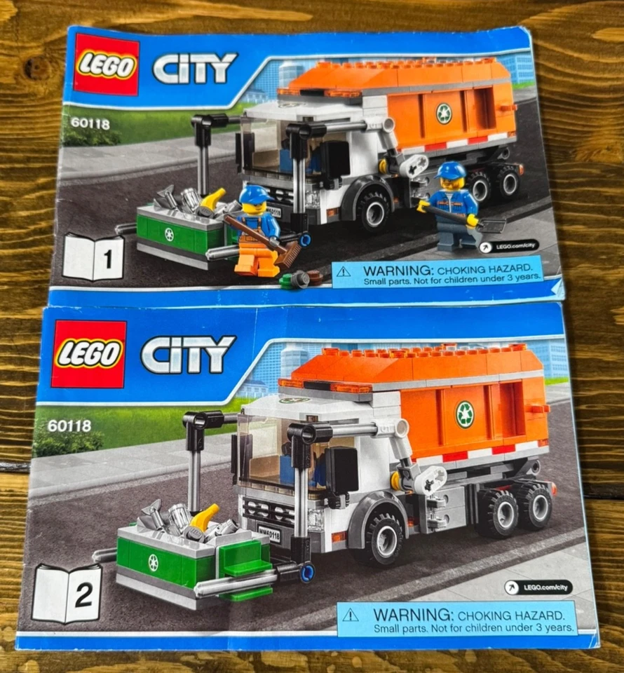 LEGO 60118 CITY: Garbage Truck with Minifigure 100% complete Figurines Manual - Image 2 of 4