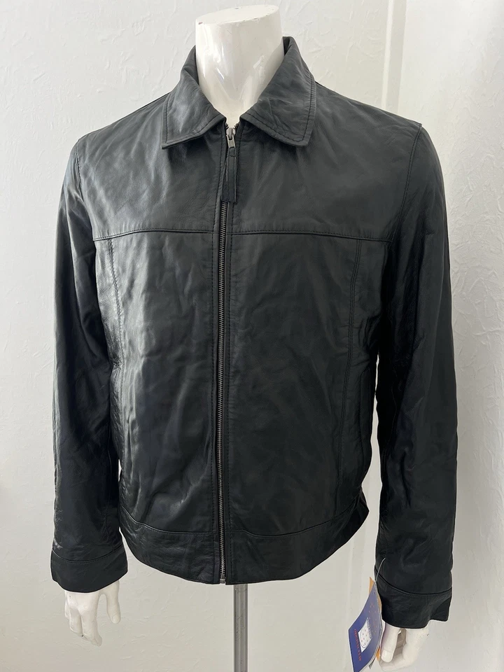 Aviatrix Black Real Soft Leather Bomber Jacket New See Measurements  - Image 2 of 4