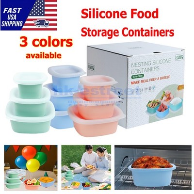 CulinaryCubed Kitchen Essentials Silicone Food Nesting Lunch Containers 6pcs
