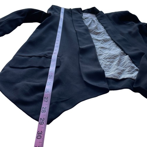 Women's Anthropologie Cartonnier Black Blazer Open Front Workwear Jacket Medium - Picture 9 of 10