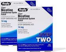 Lot 2x Rugby Clear Nicotine Transdermal System Patch Step Two - 14mg 5/2028