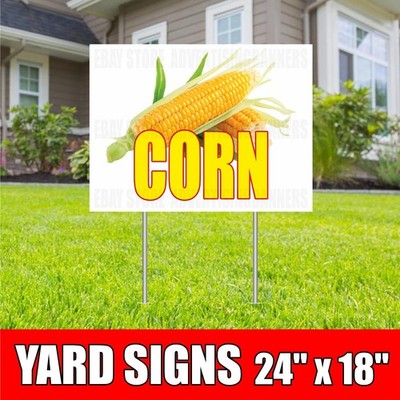 CORN Yard Sign Corrugate Plastic with H-Stakes street fast food caramel cheese