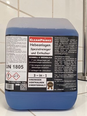 Hebeanlagen Spezialreiniger 5 Liter | flüssig Kalklöser Entkalker Konzentrat