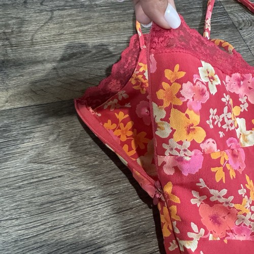 Vestido De Colección Express Y2K S Rosa Rojo Ditsy Floral Hada Coqueta Mujer Babydoll - Imagen 10 de 12