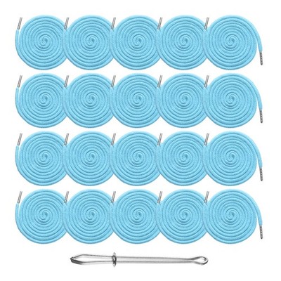 20pcs Drawstring Cords 51'' Replacement Drawstring with Threader, Light Blue