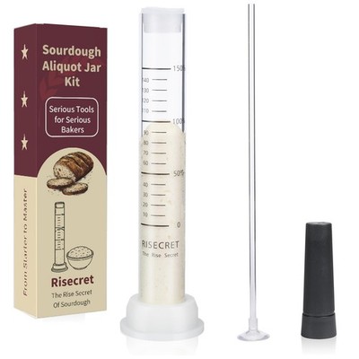Sourdough Aliquot Jar Set with Pump and Stand, Dough Rise 150, White