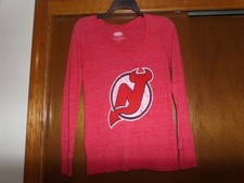 Majestic Threads New Jersey Devils Women's Long Sleeve T Shirt Size S