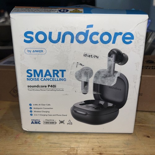 Soundcore P40i Noise Cancelling Wireless Earbuds Bass 2-in-1 Case/Ständer. (b3)