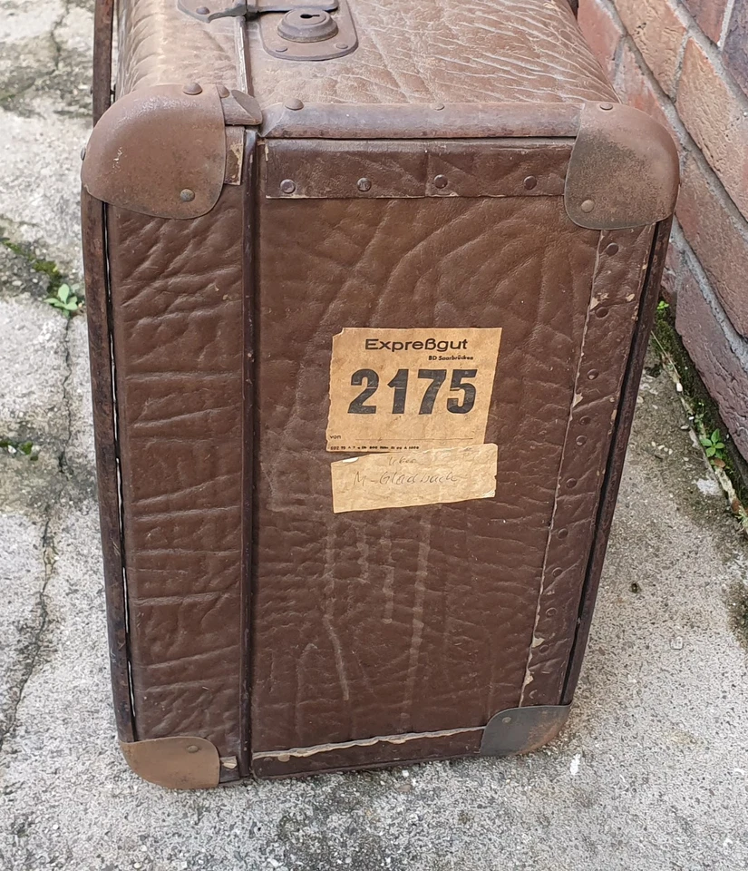 Antiker Überseekoffer Reisekoffer um 1920 Dekoration Truhe Blickfang - Bild 3 von 4