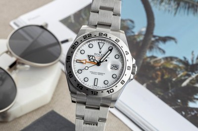 Rolex Explorer II White Dial Oyster Edelstahl Automatik Herrenuhr Ref. 216570